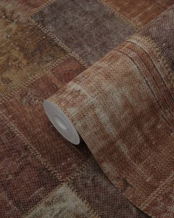 Origin Wallcoverings papier peint motif kilim brun rouille - 53 cm x 10.05 m - 347465