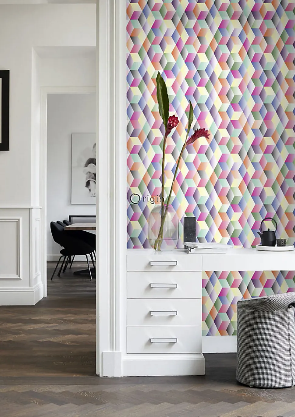 Origin Wallcoverings papier peint intissé XXL dessin graphique multicolore - 50 x 900 cm - 357206
