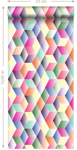Origin Wallcoverings papier peint intissé XXL dessin graphique multicolore - 50 x 900 cm - 357206
