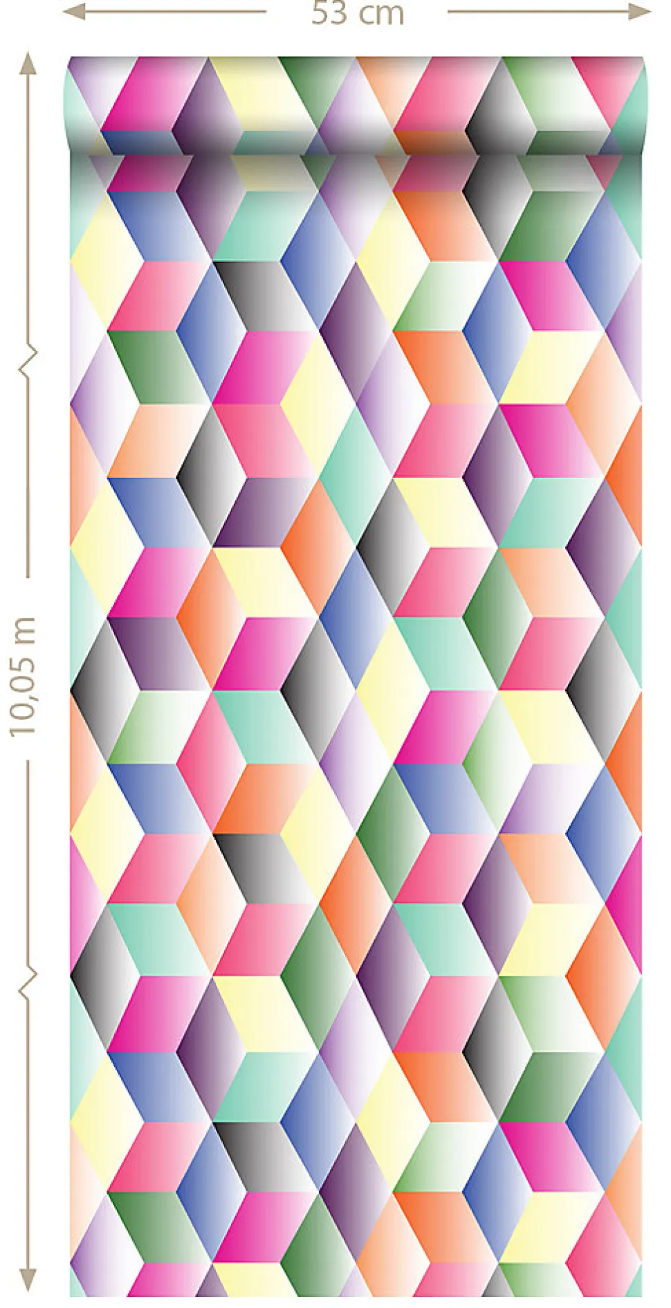 Origin Wallcoverings papier peint intissé XXL dessin graphique multicolore - 50 x 900 cm - 357206