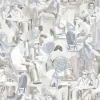 Origin Wallcoverings papier peint motif figurativ gris argileux - 53 cm x 10.05 m - 347421