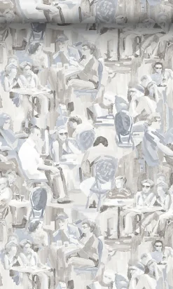 Origin Wallcoverings papier peint motif figurativ gris argileux - 53 cm x 10.05 m - 347421
