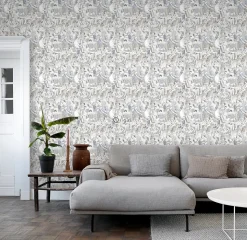 Origin Wallcoverings papier peint motif figurativ gris argileux - 53 cm x 10.05 m - 347421