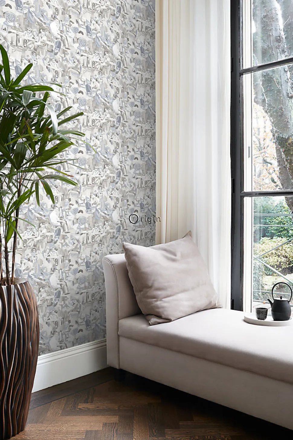 Origin Wallcoverings papier peint motif figurativ gris argileux - 53 cm x 10.05 m - 347421