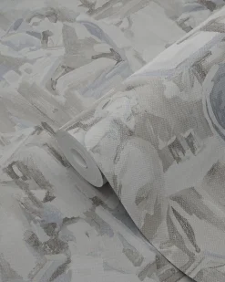 Origin Wallcoverings papier peint motif figurativ gris argileux - 53 cm x 10.05 m - 347421