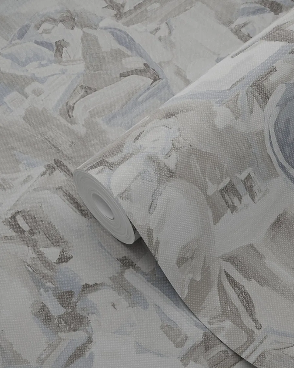 Origin Wallcoverings papier peint motif figurativ gris argileux - 53 cm x 10.05 m - 347421