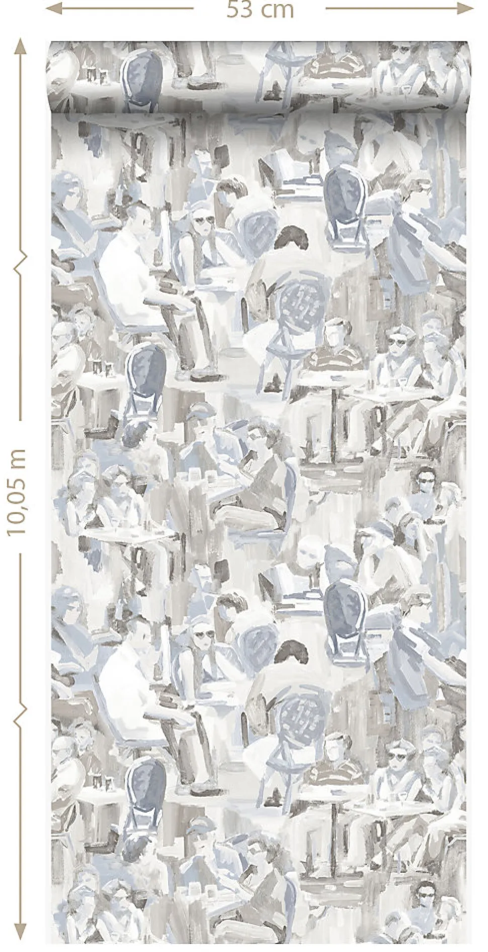 Origin Wallcoverings papier peint motif figurativ gris argileux - 53 cm x 10.05 m - 347421