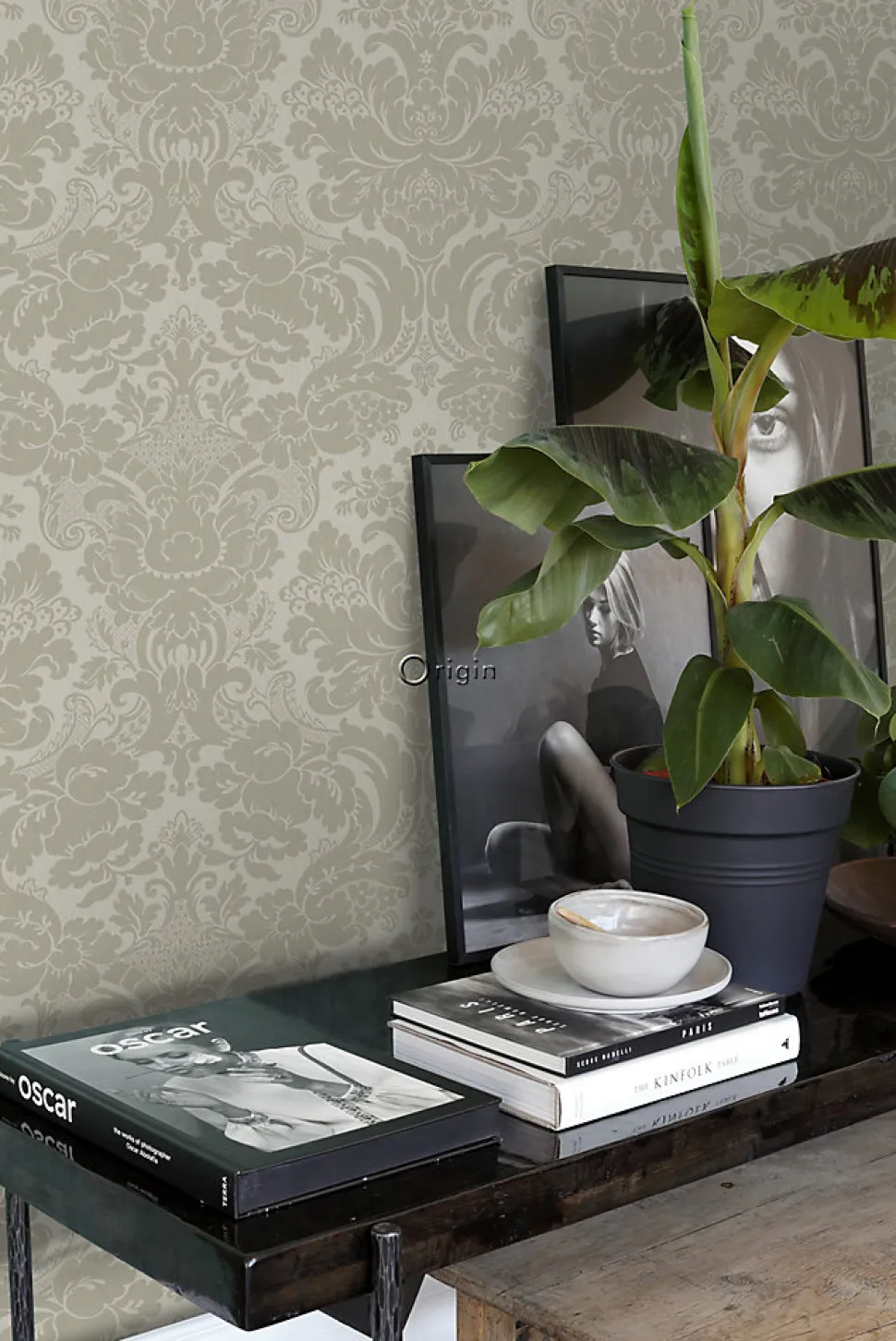 Origin Wallcoverings papier peint ornement marron clair - 53 cm x 10.05 m - 347034