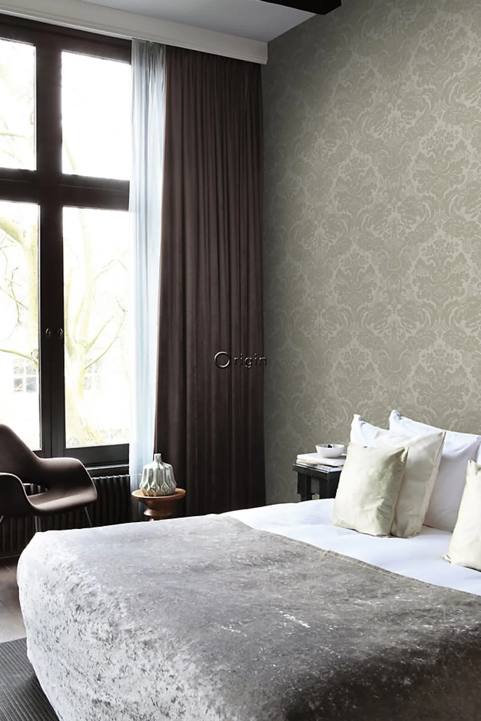 Origin Wallcoverings papier peint ornement marron clair - 53 cm x 10.05 m - 347034