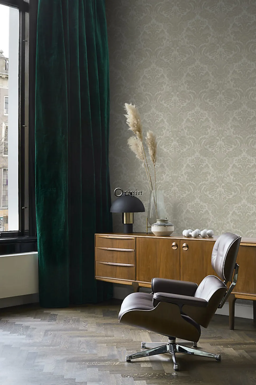 Origin Wallcoverings papier peint ornement marron clair - 53 cm x 10.05 m - 347034