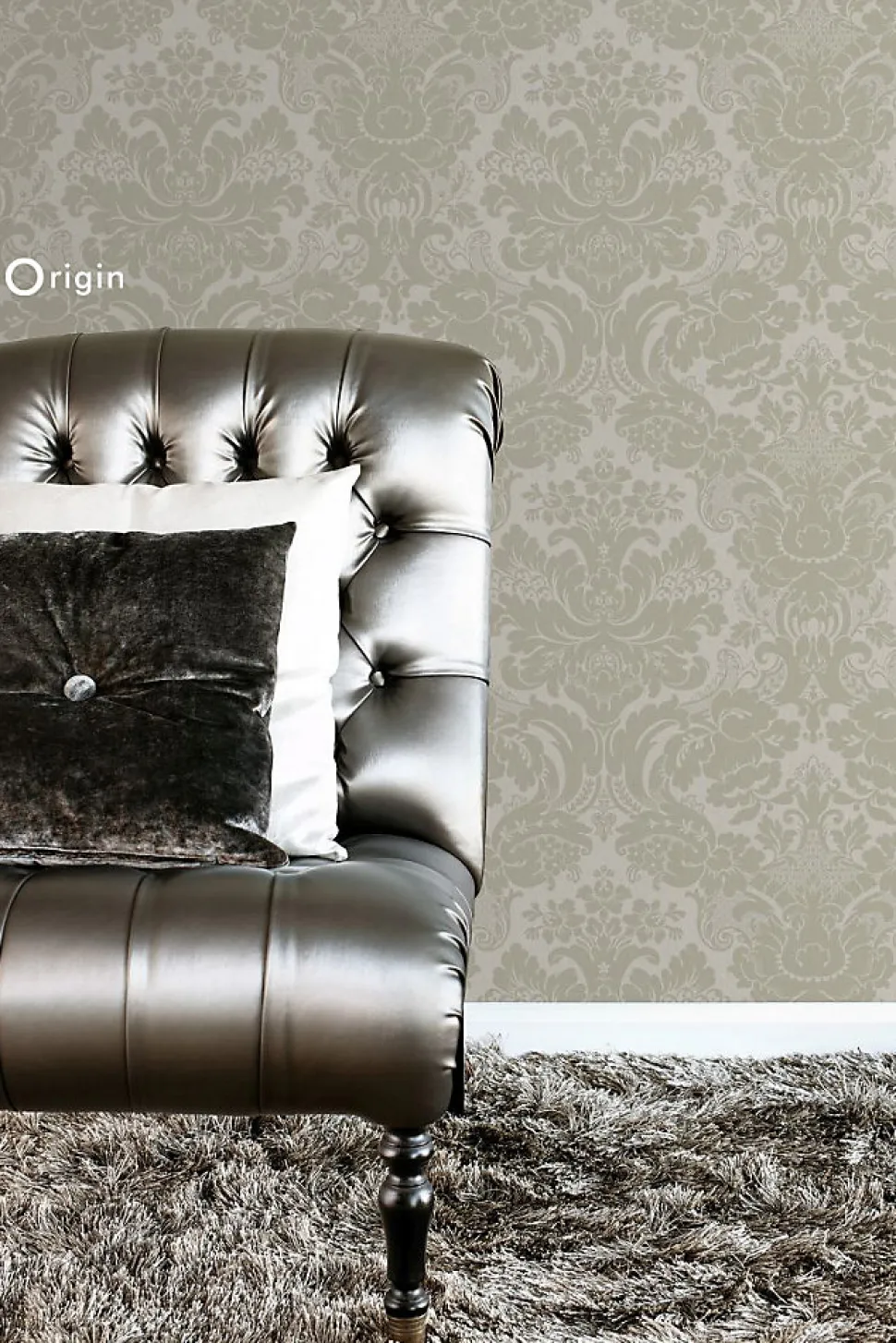 Origin Wallcoverings papier peint ornement marron clair - 53 cm x 10.05 m - 347034