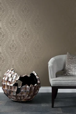 Origin Wallcoverings papier peint ornement bronze brillant - 53 cm x 10.05 m - 346630