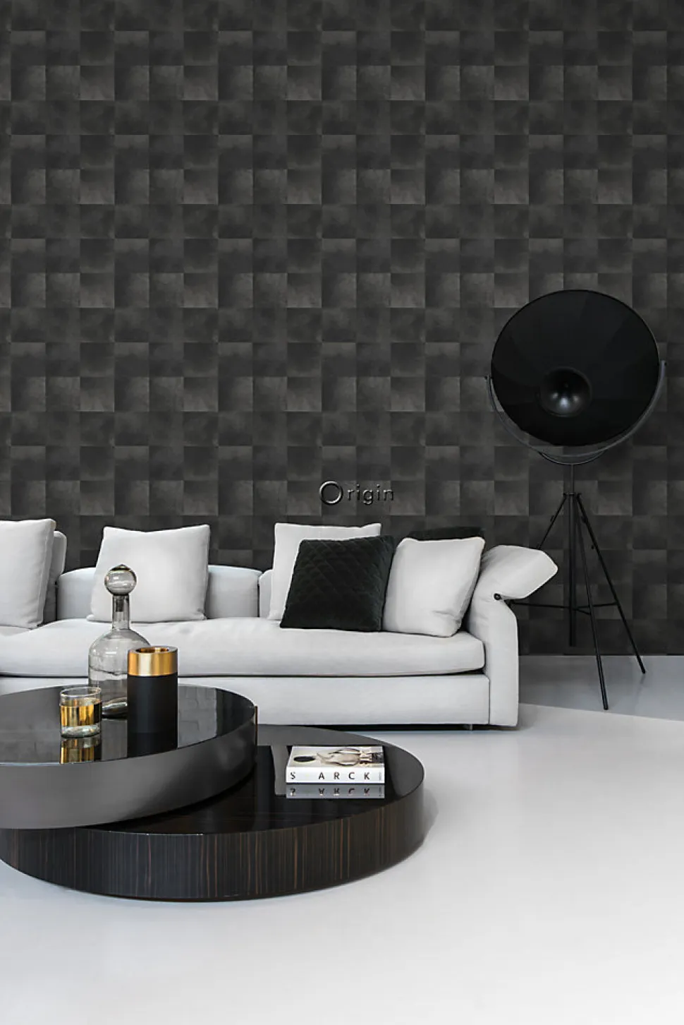 Origin Wallcoverings papier peint motif en peau d'animal gris charbon de bois - 53 cm x 10.05 m - 347326