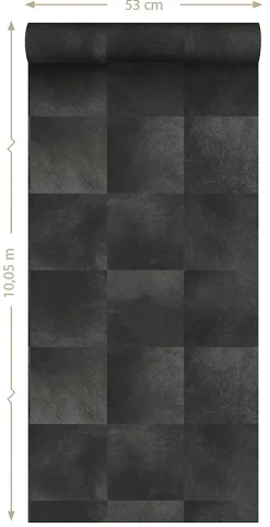 Origin Wallcoverings papier peint motif en peau d'animal gris charbon de bois - 53 cm x 10.05 m - 347326