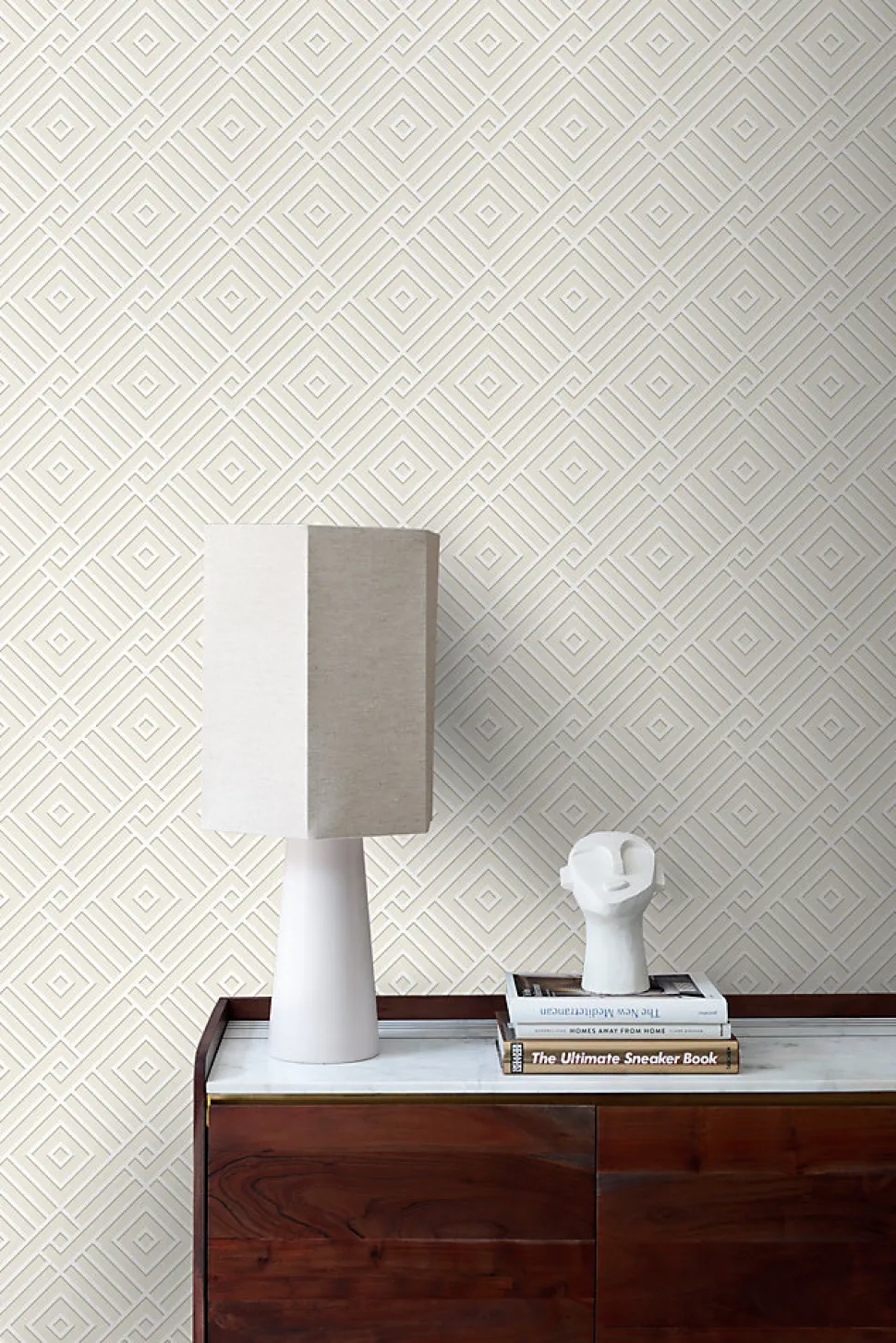 Origin Wallcoverings papier peint motif graphique 3D blanc - 50 x 900 cm - 347977