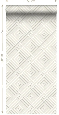 Origin Wallcoverings papier peint motif graphique 3D blanc - 50 x 900 cm - 347977