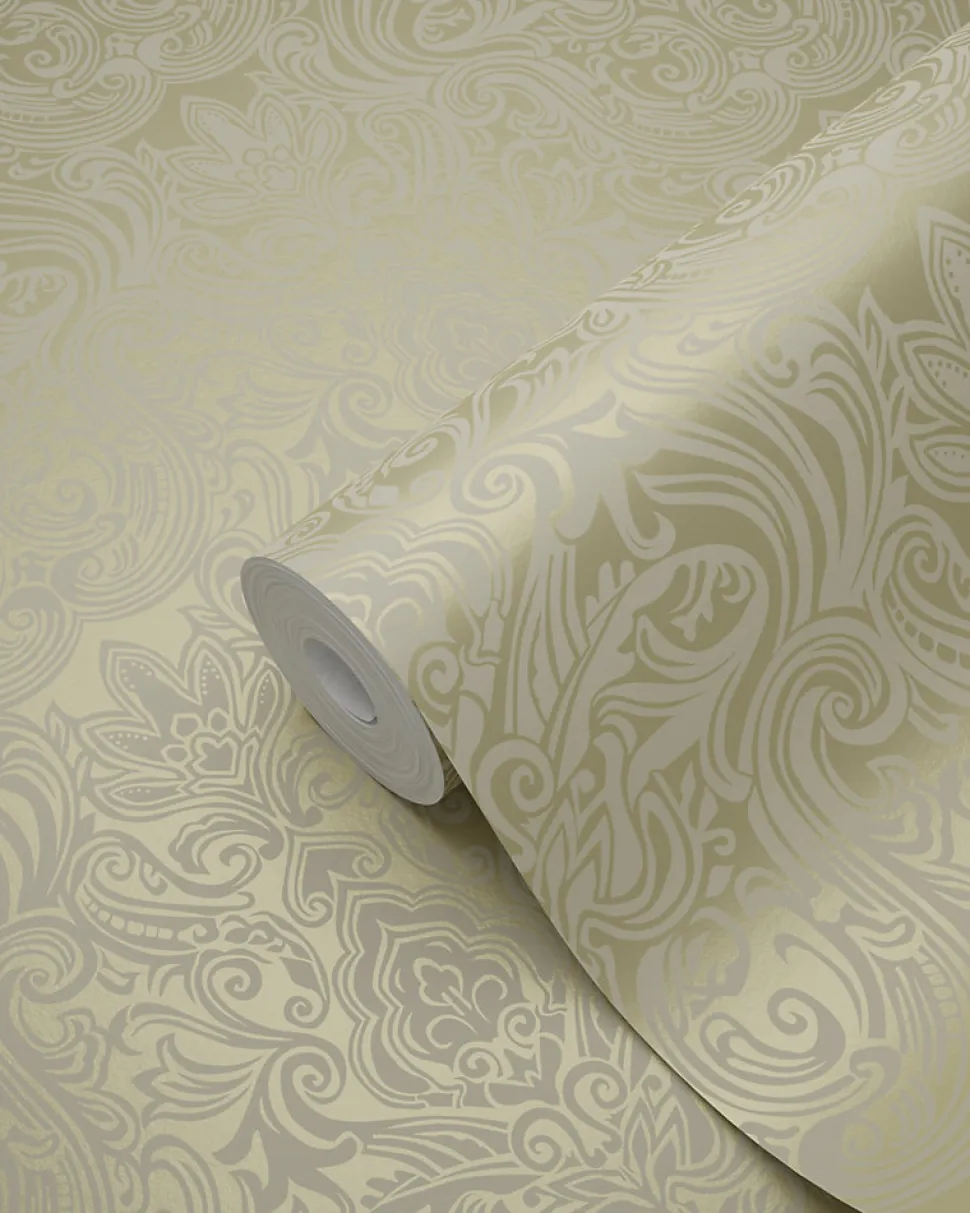 Origin Wallcoverings papier peint ornement or brillant - 53 cm x 10.05 m - 346532
