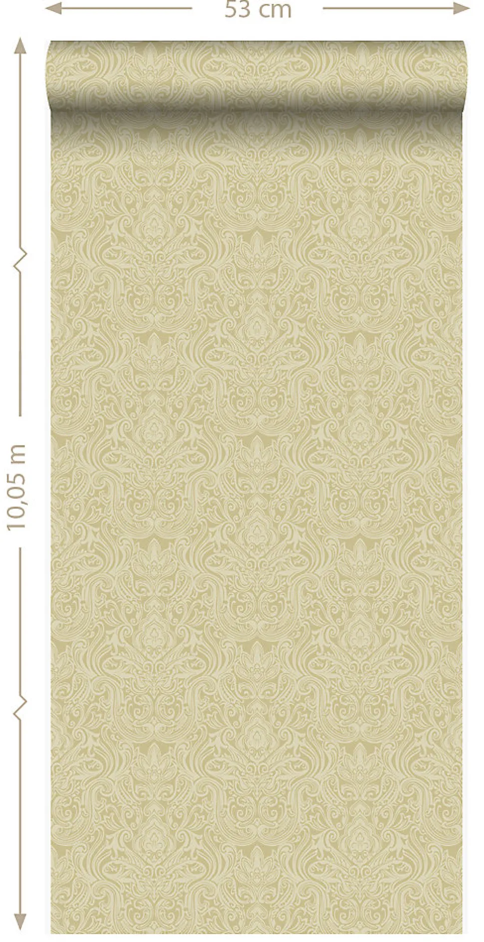 Origin Wallcoverings papier peint ornement or brillant - 53 cm x 10.05 m - 346532