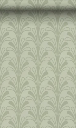 Origin Wallcoverings papier peint art déco vert grisé - 50 x 900 cm - 347970