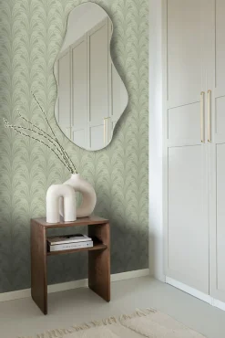 Origin Wallcoverings papier peint art déco vert grisé - 50 x 900 cm - 347970