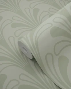Origin Wallcoverings papier peint art déco vert grisé - 50 x 900 cm - 347970