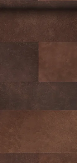 Origin Wallcoverings papier peint intissé XXL motif de carrellages avec imitation cuir marron - 50 x 837 cm - 357237