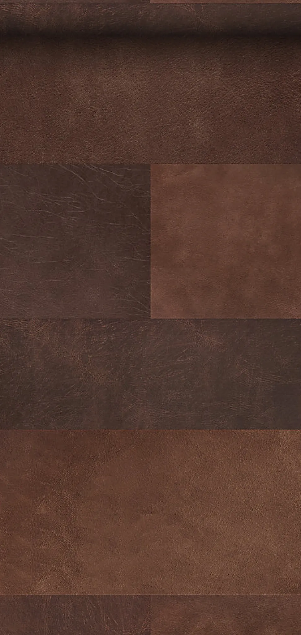 Origin Wallcoverings papier peint intissé XXL motif de carrellages avec imitation cuir marron - 50 x 837 cm - 357237