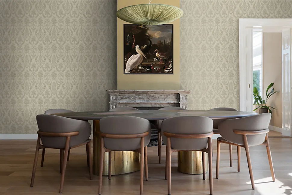 Origin Wallcoverings papier peint ornement taupe - 53 cm x 10.05 m - 326136