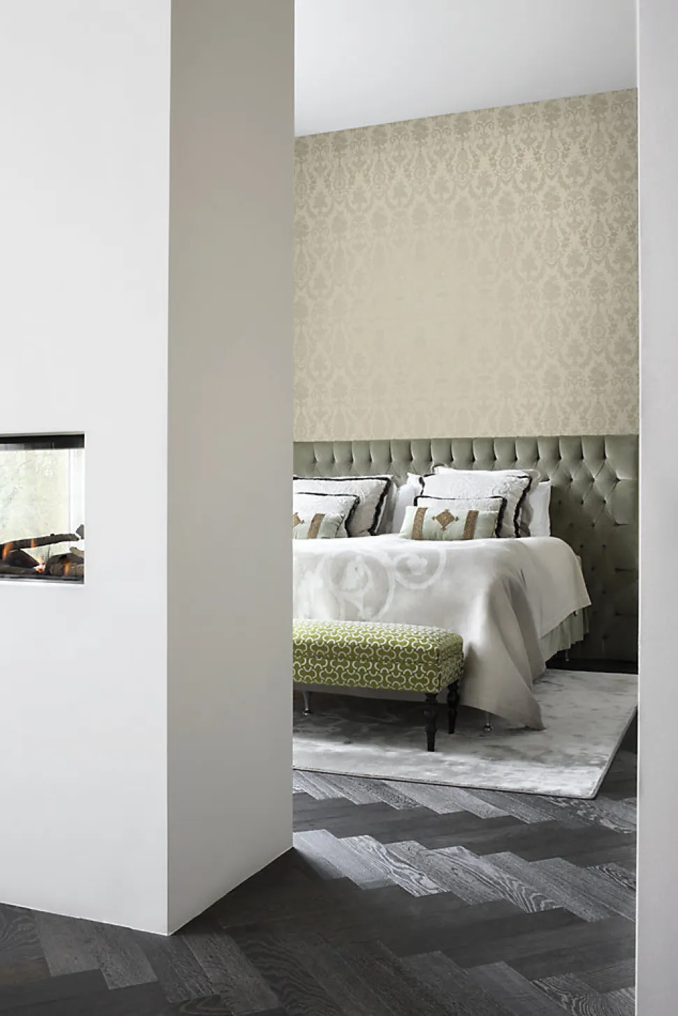 Origin Wallcoverings papier peint ornement taupe - 53 cm x 10.05 m - 326136