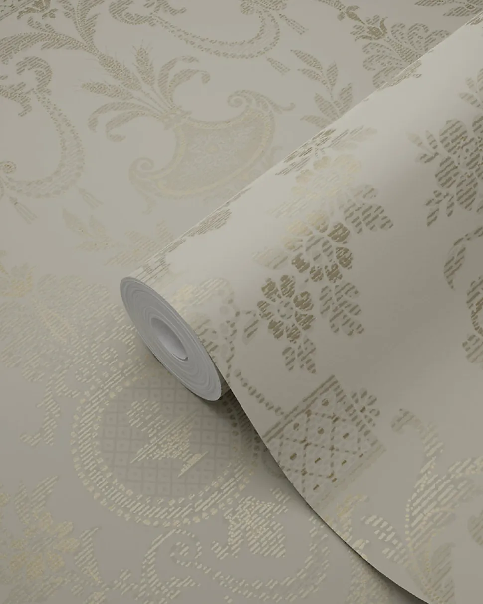 Origin Wallcoverings papier peint ornement taupe - 53 cm x 10.05 m - 326136