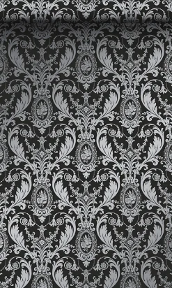 Origin Wallcoverings papier peint ornement noir - 53 cm x 10.05 m - 346218