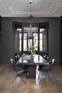 Origin Wallcoverings papier peint ornement noir - 53 cm x 10.05 m - 346218