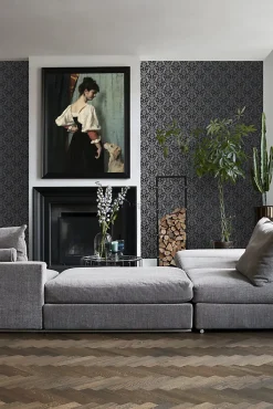 Origin Wallcoverings papier peint ornement noir - 53 cm x 10.05 m - 346218