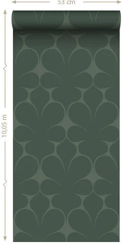 Origin Wallcoverings papier peint ornement vert foncé - 50 x 900 cm - 347924