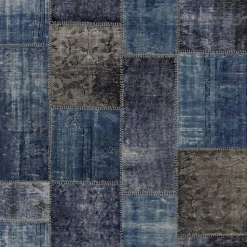 Origin Wallcoverings papier peint motif kilim taupe et bleu - 53 cm x 10.05 m - 347466
