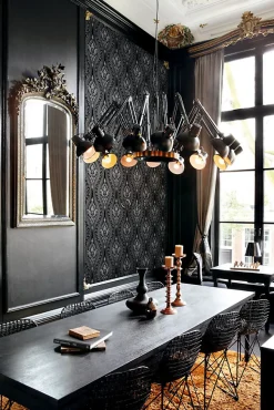 Origin Wallcoverings papier peint à dessin baroque en velours noir - 53 cm x 10.05 m - 346602
