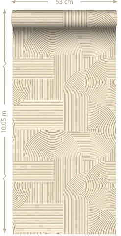 Origin Wallcoverings papier peint graphique 3D sable beige - 53 cm x 10.05 m - 348015