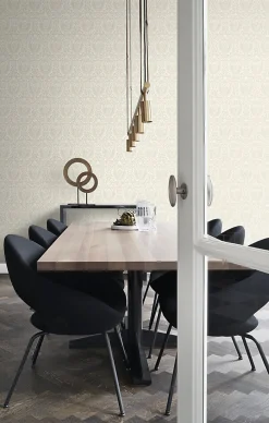 Origin Wallcoverings papier peint ornement beige clair brillant - 53 cm x 10.05 m - 347329