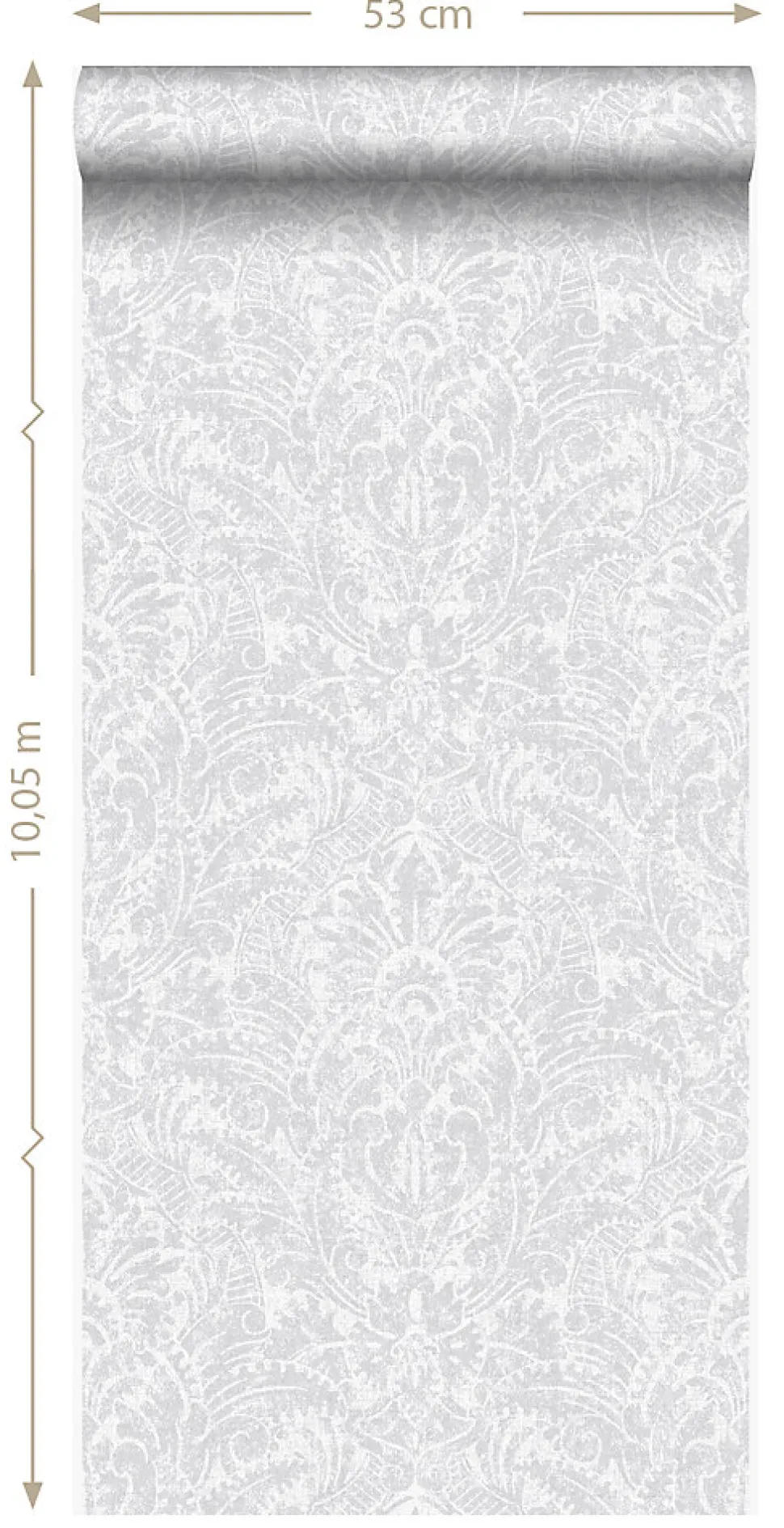 Origin Wallcoverings papier peint ornement gris clair - 53 cm x 10.05 m - 347305