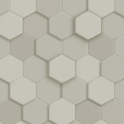 Origin Wallcoverings papier peint hexagone 3d gris clair - 53 cm x 10.05 m - 347850