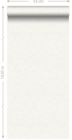 Origin Wallcoverings papier peint ornement blanc - 53 cm x 10.05 m - 346240