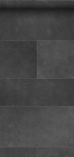 Origin Wallcoverings papier peint intissé XXL motif de carrellages avec imitation cuir gris foncé - 50 x 837 cm - 357240