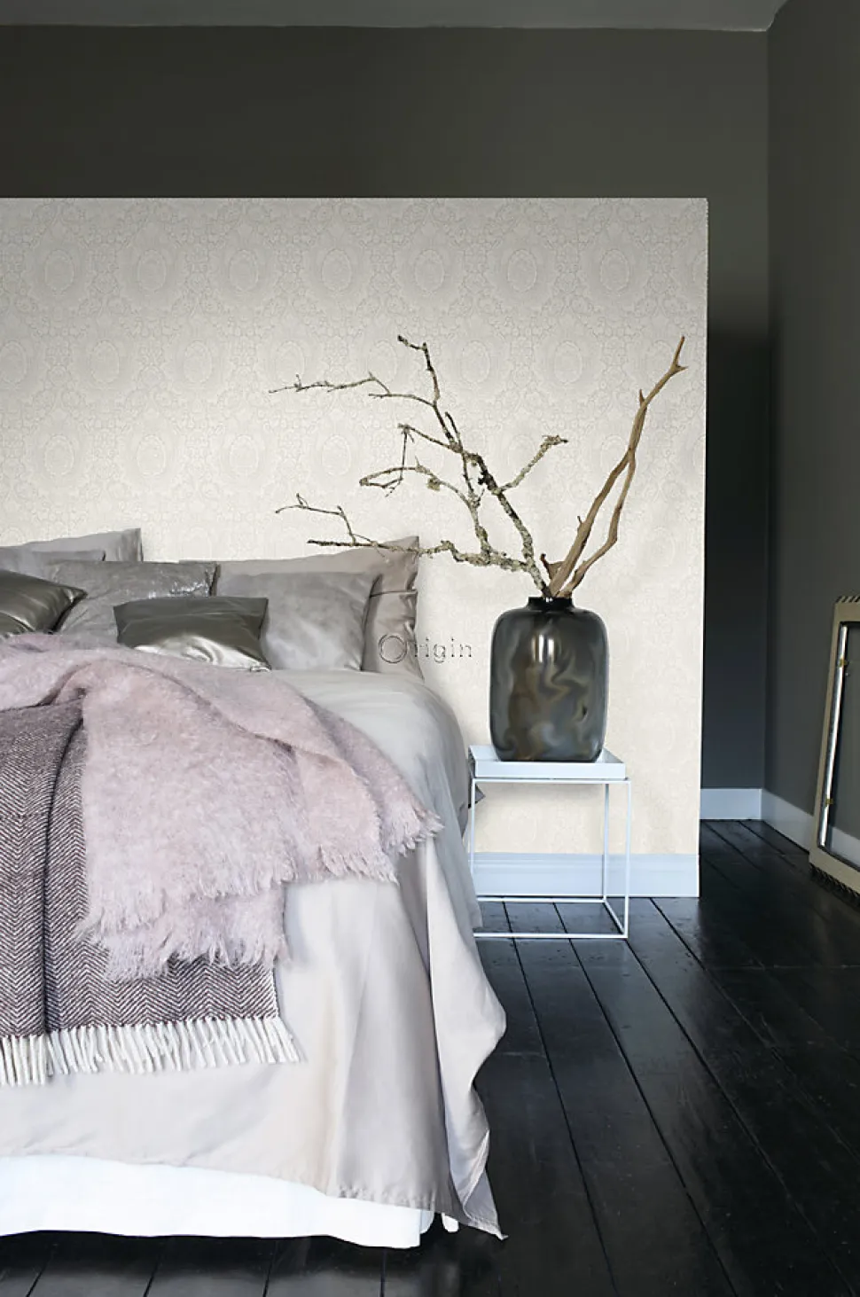 Origin Wallcoverings papier peint ornement beige brillante - 53 cm x 10.05 m - 347328