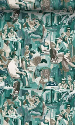 Origin Wallcoverings papier peint motif figurativ vert émeraude - 53 cm x 10.05 m - 347422