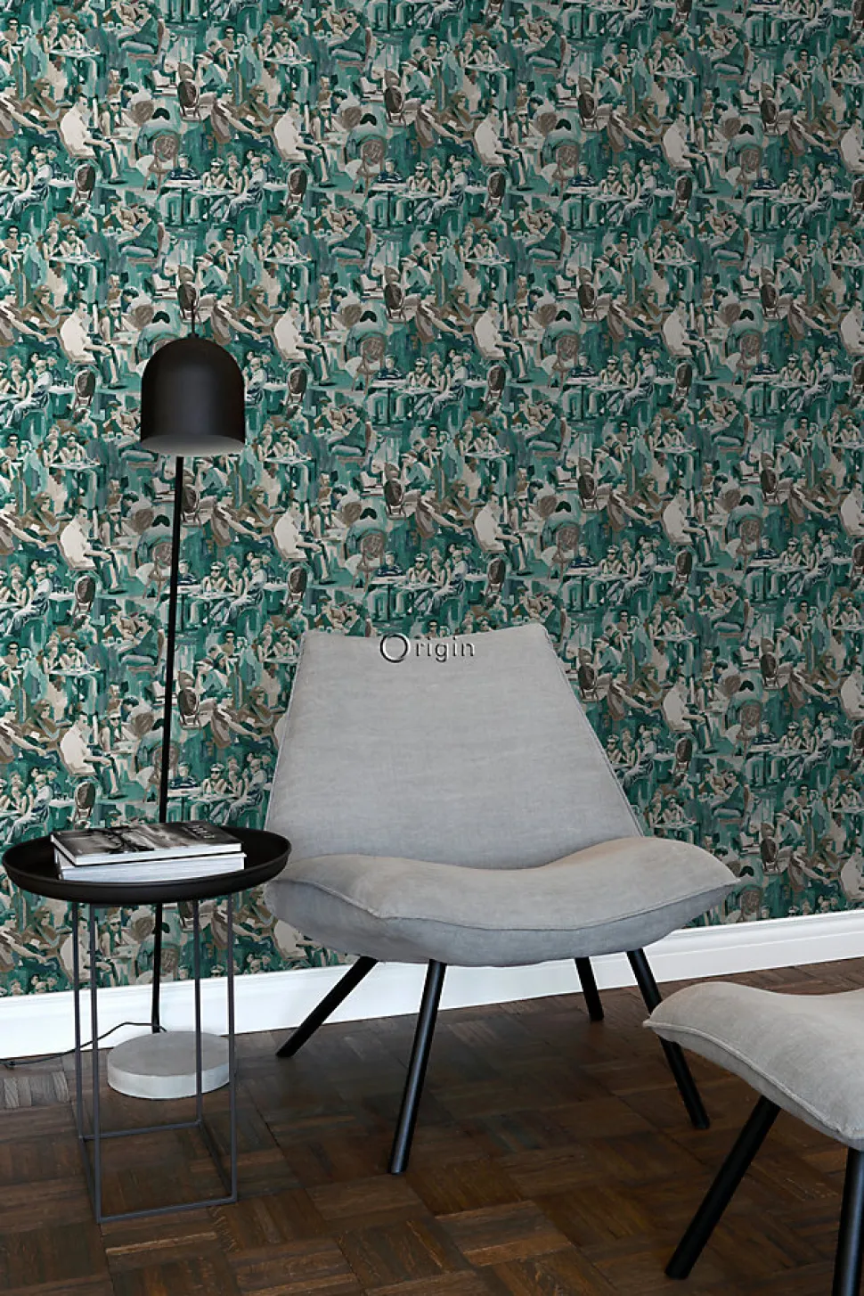 Origin Wallcoverings papier peint motif figurativ vert émeraude - 53 cm x 10.05 m - 347422