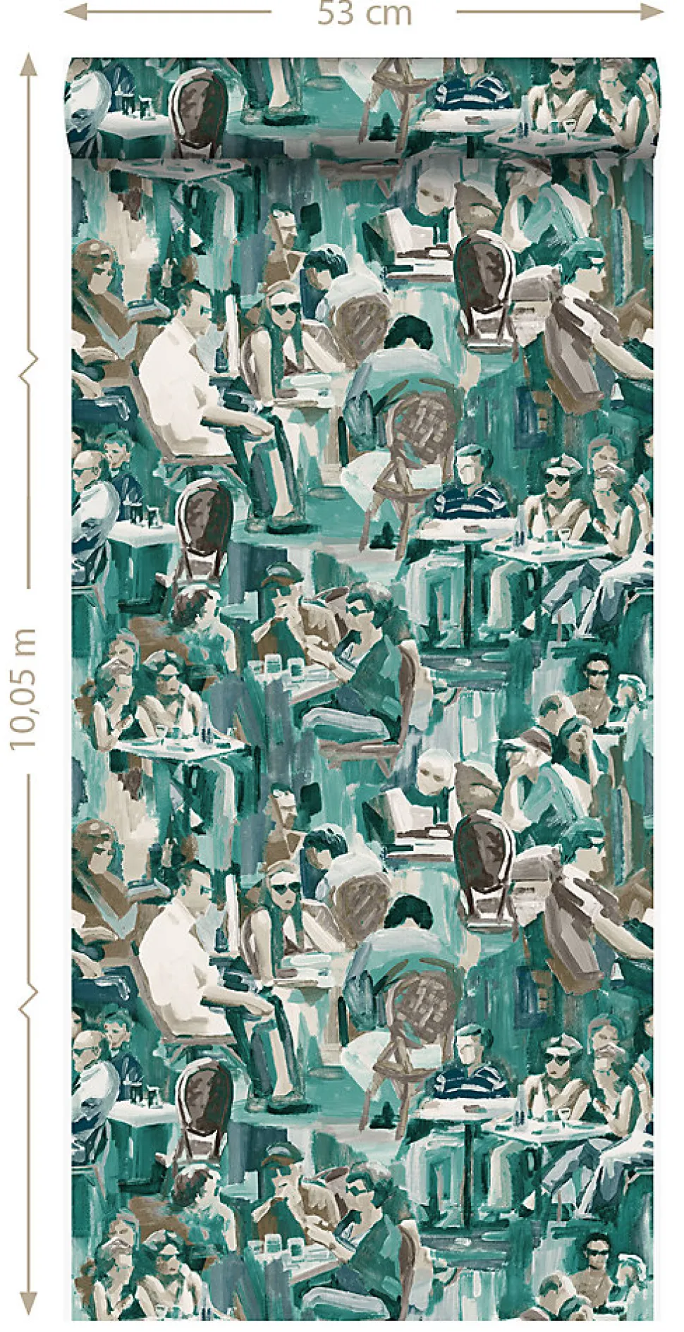 Origin Wallcoverings papier peint motif figurativ vert émeraude - 53 cm x 10.05 m - 347422
