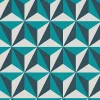 Origin Wallcoverings papier peint graphique 3D turquoise - 53 cm x 10.05 m - 347449