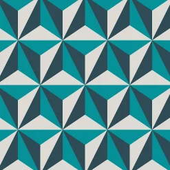 Origin Wallcoverings papier peint graphique 3D turquoise - 53 cm x 10.05 m - 347449