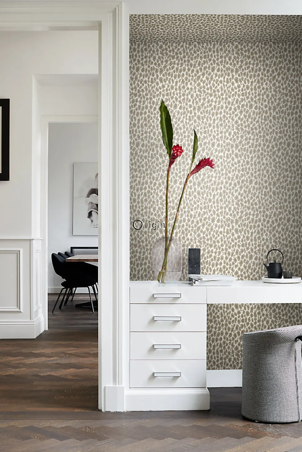 Origin Wallcoverings papier peint peau de léopard beige - 53 cm x 10.05 m - 347427