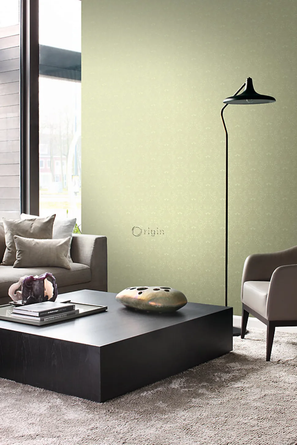 Origin Wallcoverings papier peint ornement vert - 53 cm x 10.05 m - 346531